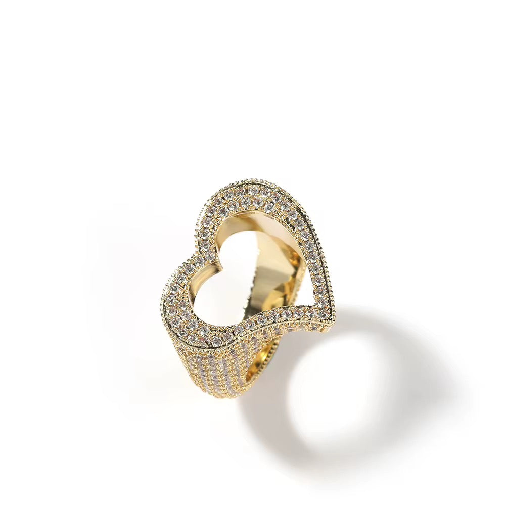 Open Hollow Heart Ring