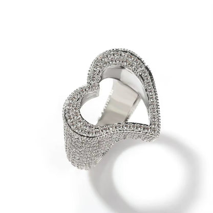 Open Hollow Heart Ring