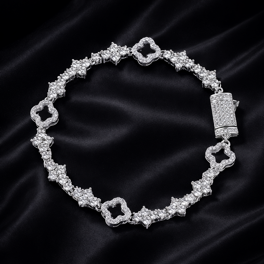 Black Mini Clover Tennis Bracelet