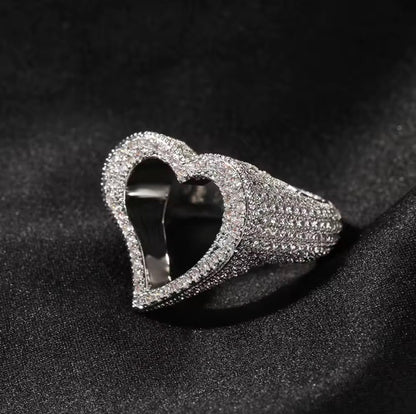 Open Hollow Heart Ring