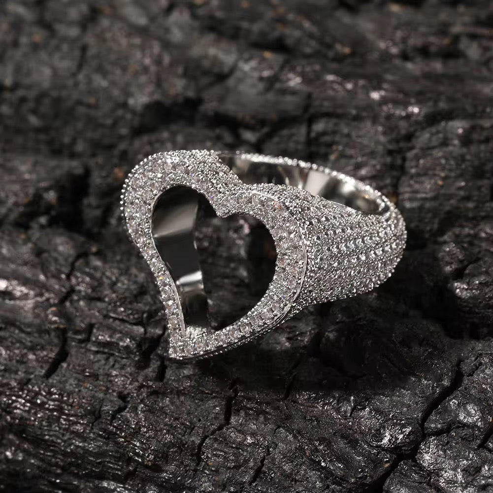 Open Hollow Heart Ring