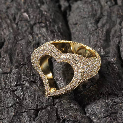 Open Hollow Heart Ring