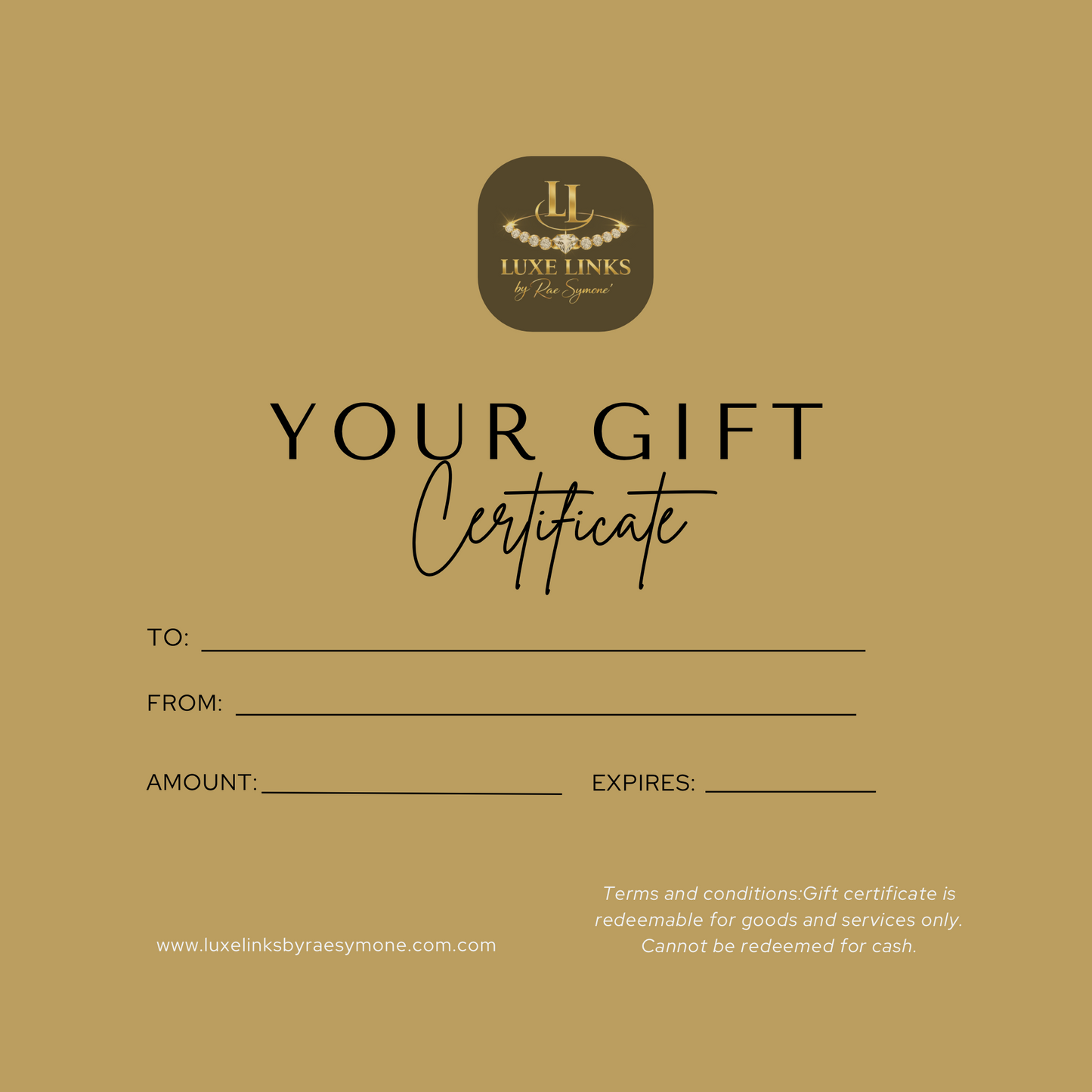 Luxe Links Digital Gift Certificate