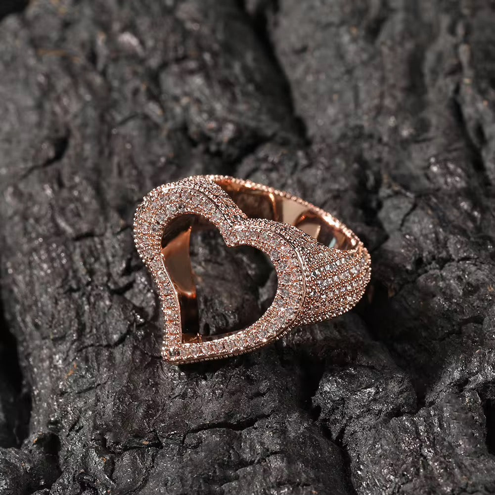 Open Hollow Heart Ring