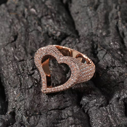 Open Hollow Heart Ring