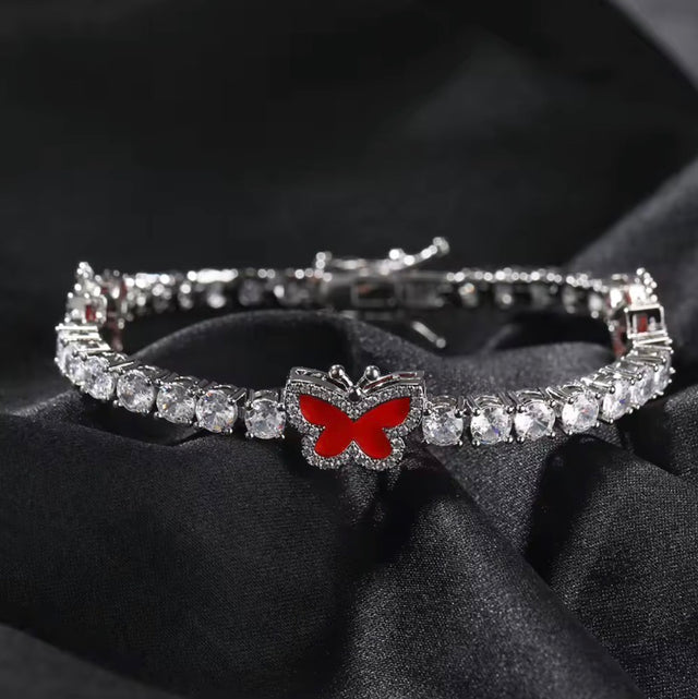 Bella Butterfly Bracelet- Red
