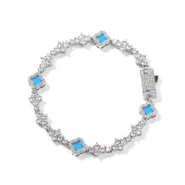 Blue Mini Clover Tennis Bracelet