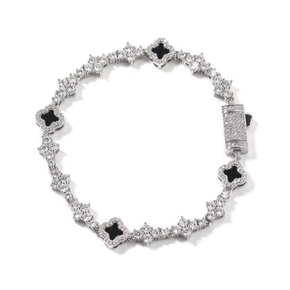 Black Mini Clover Tennis Bracelet