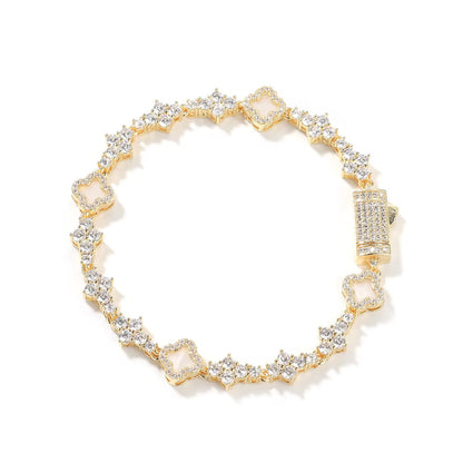 White Mini Clover Tennis Bracelet