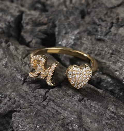 Initial Heart Ring