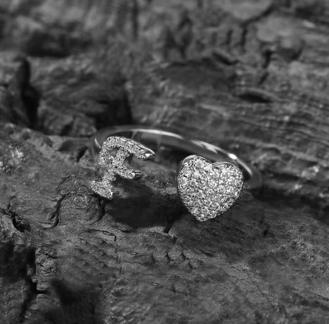 Initial Heart Ring