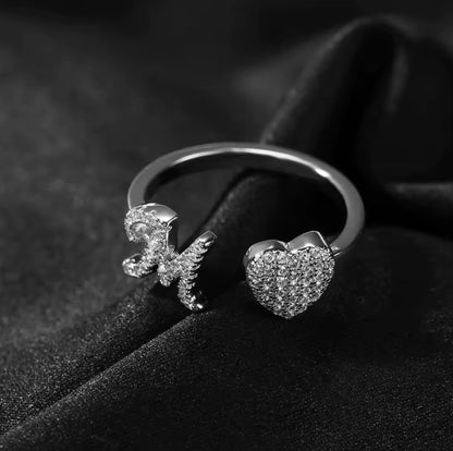 Initial Heart Ring